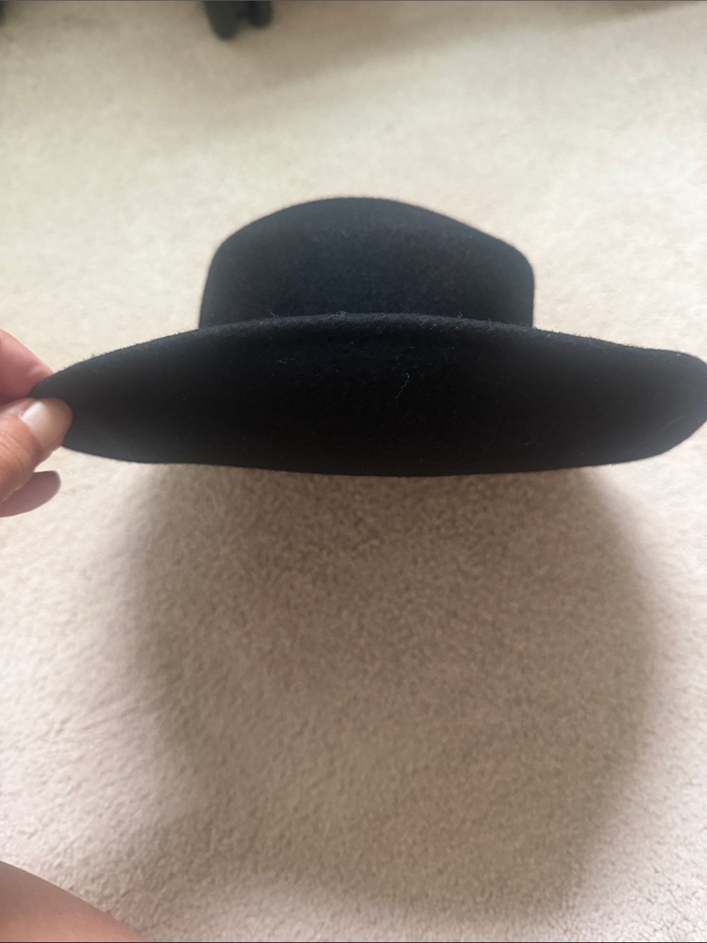 Ann Taylor Black Wide-Brim Felt Fedora